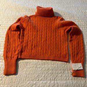 Jessica Simpson orange turtleneck sweater size medium